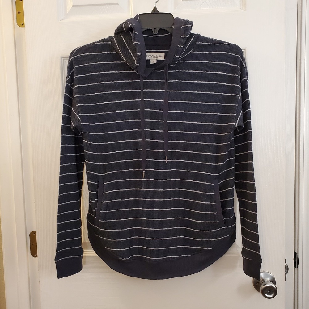 Koolaburra‎ UGG sz S thermal hoodie shirt striped pockets casual oversize lounge